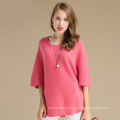 China Venta al por mayor Otoño Invierno O-Collar Batwing Sleeves Lady 100% Cashmere Sweater